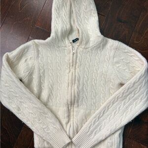 Cozy Cream Cable Knit Hoodie Sweater